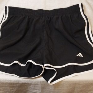 adidas Black Athletic Shorts with White Trim